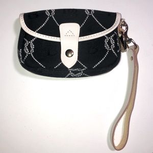 Vintage Dooney & Bourke Wristlet Black/White Nautical